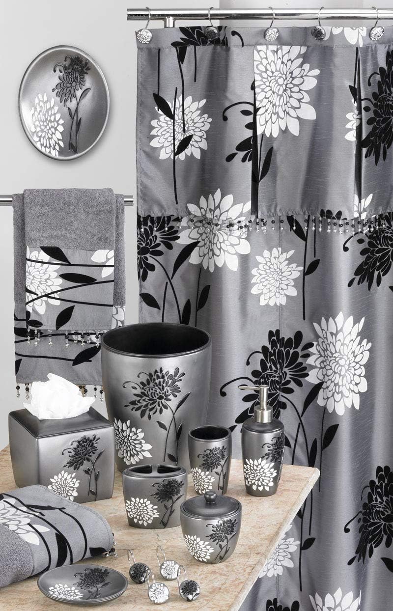 Popular Bath Popular Home The Erica Collection W-ATT VAL Shower Curtain, 70 by 72", Grey - Image 3