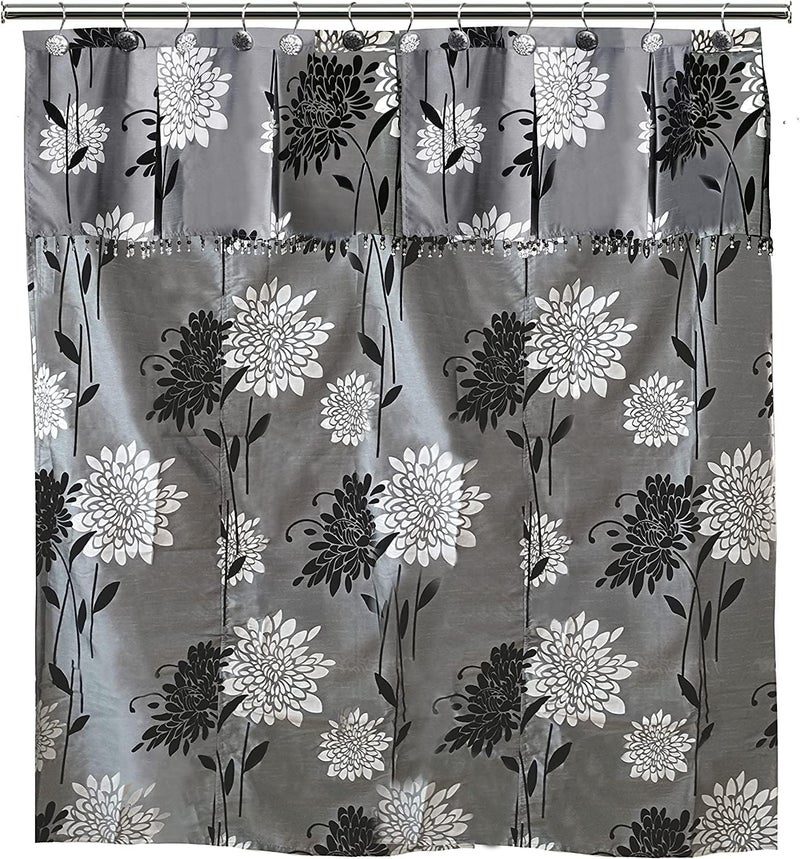 Popular Bath Popular Home The Erica Collection W-ATT VAL Shower Curtain, 70 by 72", Grey - Image 2