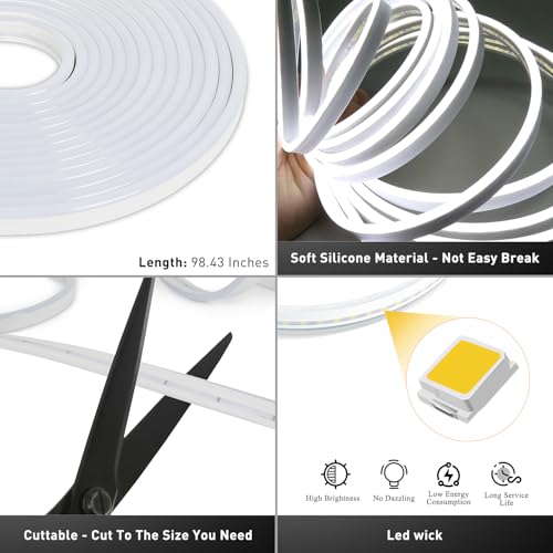 FICOLPO Ambient Led Frunk Lights for Tesla 2021-2023 Model 3 Model Y Front Interior Frunk Lightning String for Neon Atmosphere - Compatible with Tesla Accessories (White) - Image 3