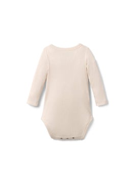 Tchibo Toddlers Boy Ribbed Long Sleeve Bodysuits, Cream  - Image 3