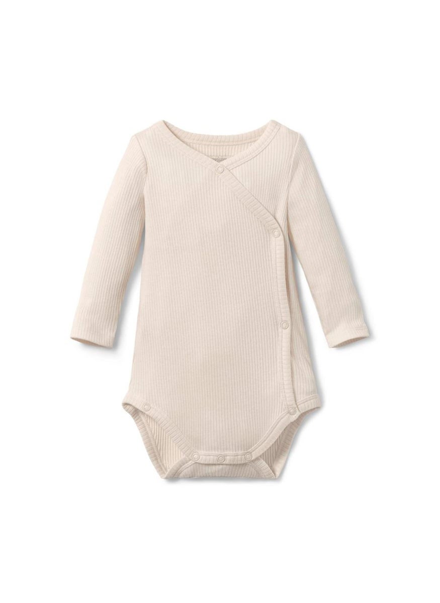 Tchibo Toddlers Boy Ribbed Long Sleeve Bodysuits, Cream  - Image 2