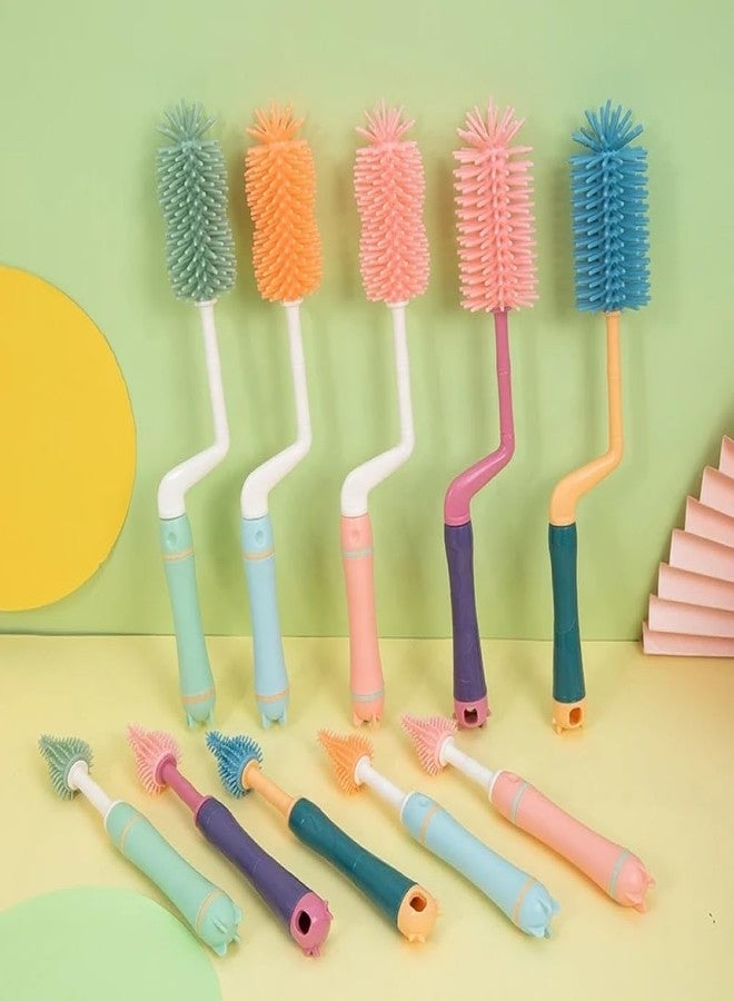Gopendra Bristle Baby Feeding Bottle & Nipple Cleaning Brush Easy to Clean Bottle Corners for Narrow Neck & Wide Neck (360° Bottle Brush) - Image 5