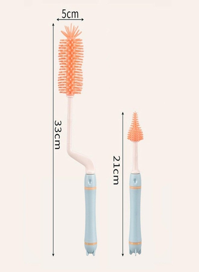 Gopendra Bristle Baby Feeding Bottle & Nipple Cleaning Brush Easy to Clean Bottle Corners for Narrow Neck & Wide Neck (360° Bottle Brush) - Image 3