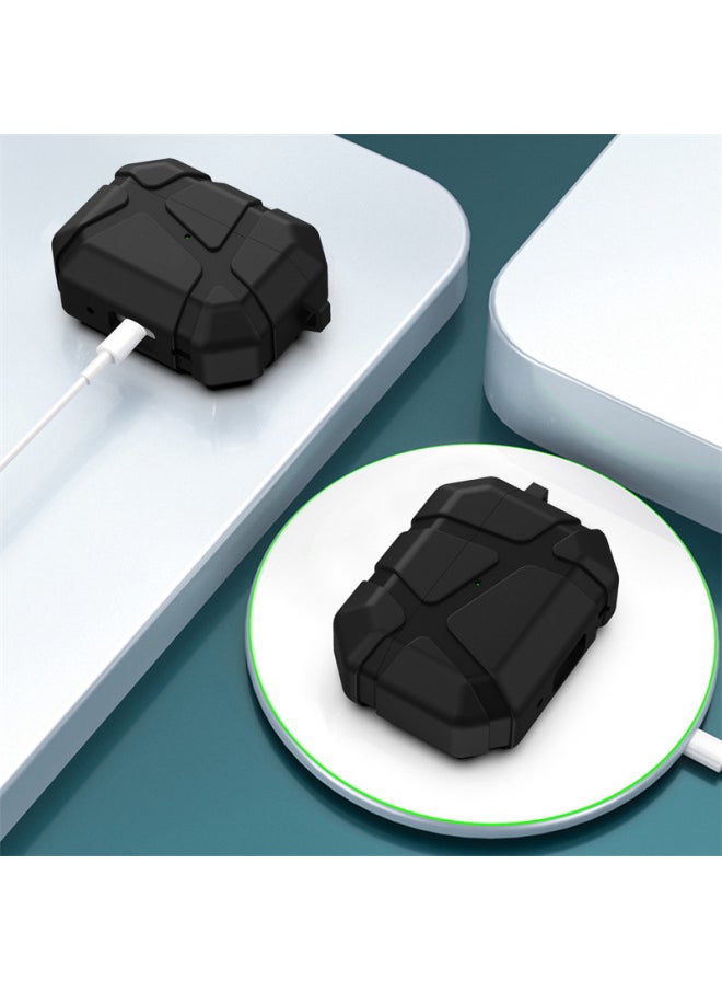 Generic - Apple Protective Case Is Suitable For AIRPODS 4/3 PRO 2 TPU Split Anti-drop Bluetooth Earphone Case 1/2 Generation-Color:Black-Applicable Models:Airpods 3rd Generation - Image 1