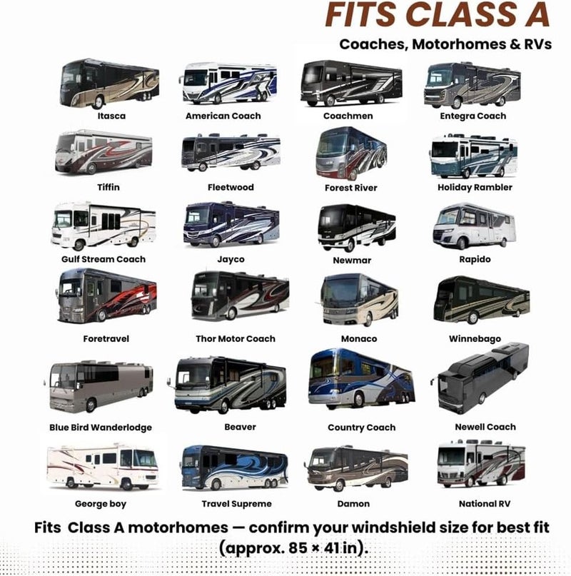 Windshield Sunshade for RV Class-A | Reflective Patented Sun Protection - Certified 99% UVR Block | Foldable Sun Cover | Automotive Sun Shades for Motorhome, Truck, Bus |Size 249x117cm - Image 2