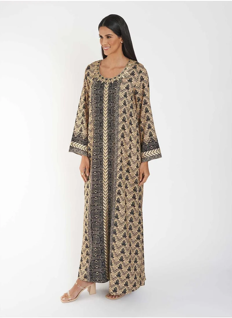 KASHKHA Placement Digital Printed Jalabiya