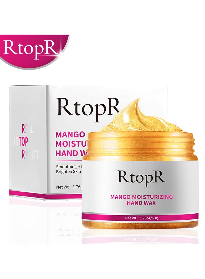 RtopR Mango Tear Hand Wax Whitening Skin Hand Mask Repair Exfoliating Callus Film Anti-aging Hand Cream 50g - Image 1