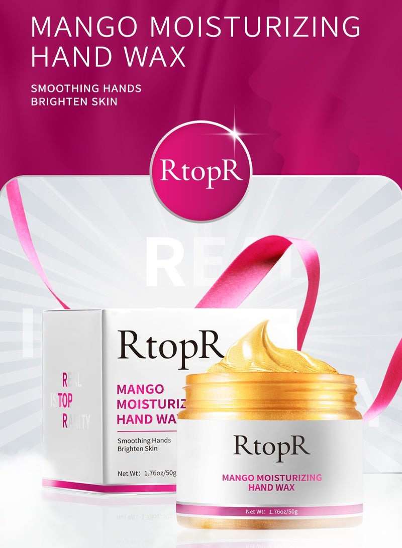 RtopR Mango Tear Hand Wax Whitening Skin Hand Mask Repair Exfoliating Callus Film Anti-aging Hand Cream 50g - Image 5