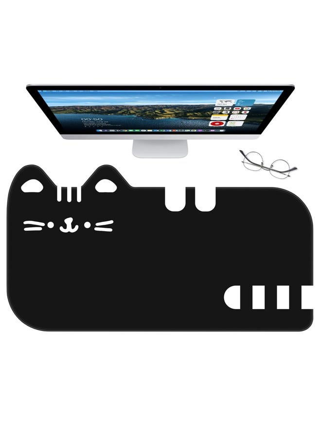 Dapesuom Large Gaming Mouse Pad, Extended Mousepad with Stitched Edges, Cute Anime Cat Keyboard Pad with Non-Slip Base, Big XXL Mouse Pads Desk Mat for Gamer, Office Accessories, 29.5x15.9in, Black - Image 1