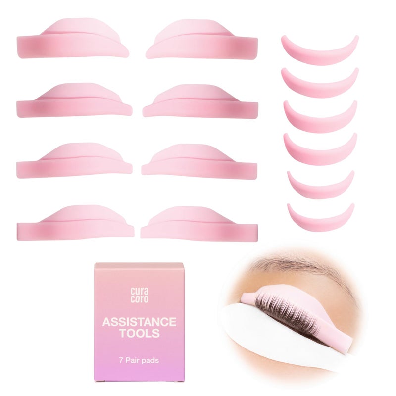 Curacoro Lash Lift Rods, 14 Pcs/7 Sizes Lash Lift Shields, Lash Lift Pads for Eyelash Curling and Lifting, Reusable Silicone Lash Rods For Eyelash Perm Lamination - Image 1