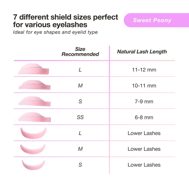 Curacoro Lash Lift Rods, 14 Pcs/7 Sizes Lash Lift Shields, Lash Lift Pads for Eyelash Curling and Lifting, Reusable Silicone Lash Rods For Eyelash Perm Lamination - Image 3