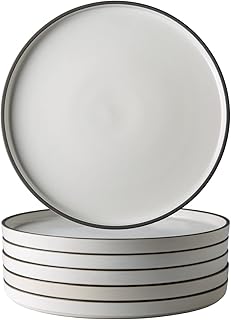 LERATIO Dinner Plates,Ceramic Dinner Plates Set of 6,10.75 inch Large ceramic plates,Modern Shape Dinnerware Dishes Set - Image 1