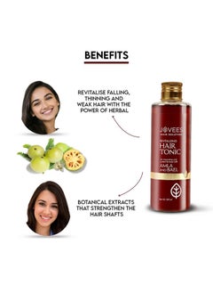 Jovees Herbal Revitalising Amla & Bael Hair Tonic | Gives Long Strong & Thick Hair | For All Hair Types 100Ml  - Image 3