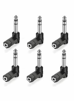 Excefore 6 PCS 3.5mm Right Angle Male to Female Audio Adapter Converter TRS Stereo Jack Plug AUX Connector Compatible with Headset, Tablets, MP3 Players, Game Controller, Speakers  - Image 1