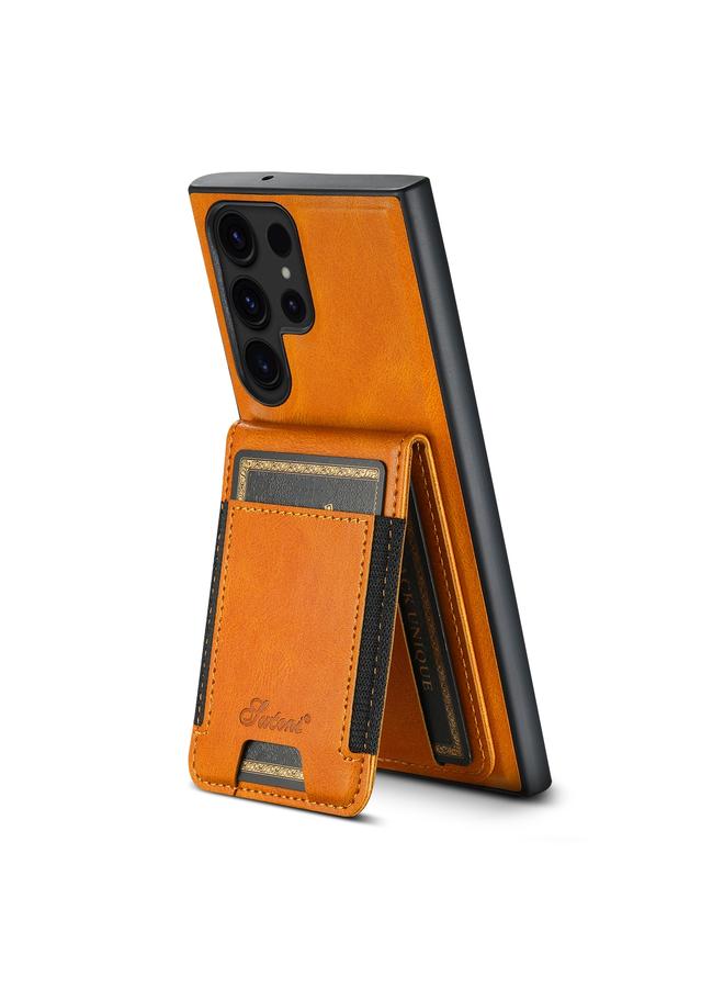 Suteni Case For Samsung Galaxy S24 Ultra 5G H17 Oil Eax Leather MagSafe Detachable Wallet Phone Case - Image 3