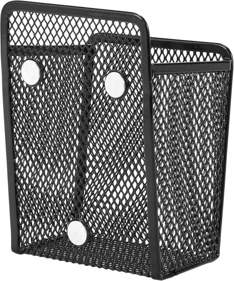 zeyce Magnetic Pencil Holder,Mesh Stainless Steel Pen Basket, Metal Writing Utensil Storage Organizer for Whiteboard,Blackboard,Kitchen, Locker, Home, or Office - Image 4