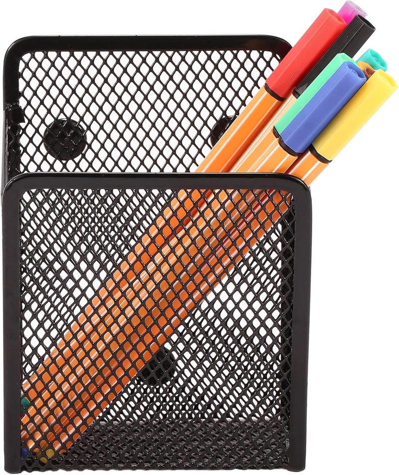 zeyce Magnetic Pencil Holder,Mesh Stainless Steel Pen Basket, Metal Writing Utensil Storage Organizer for Whiteboard,Blackboard,Kitchen, Locker, Home, or Office - Image 3