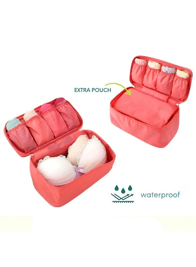 NFI essentials Nylon Lingerie Organizer for Women, Portable Travel Storage Bag for Bra, Underwear, Socks, Panties, Cosmetics, Multi-Functional Toiletry Pouch Accessories - Image 2