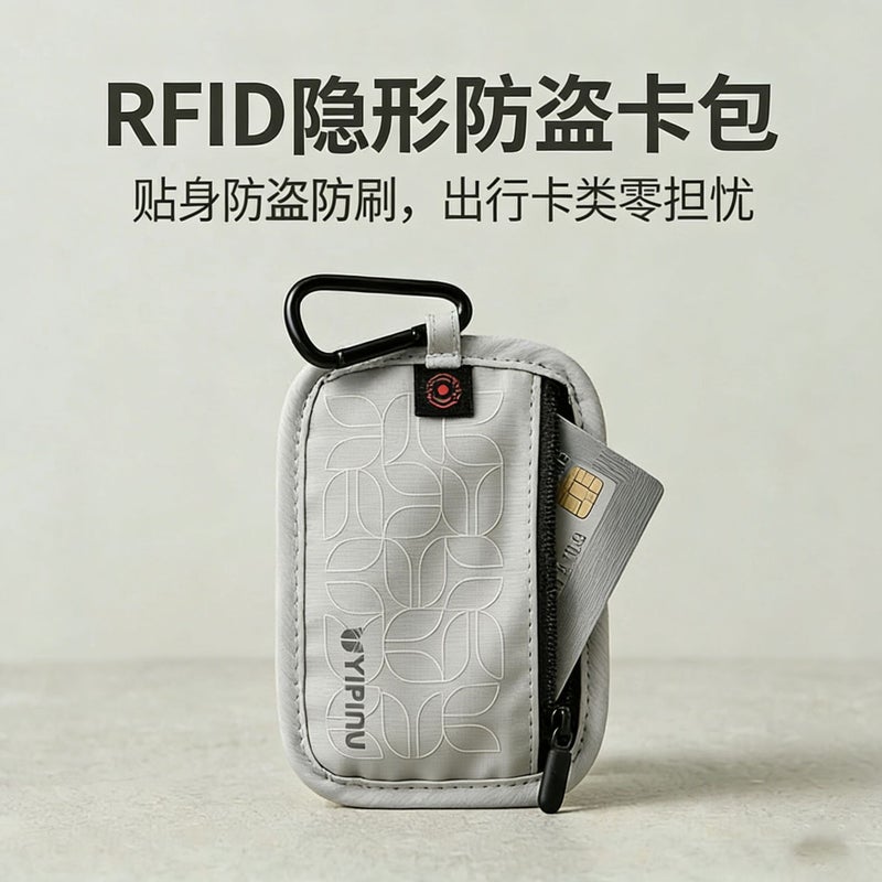 Travel RFID Anti-Theft Small Card Holder, Waterproof & Stain-Resistant, 7A Antibacterial Coin Wallet - Image 2