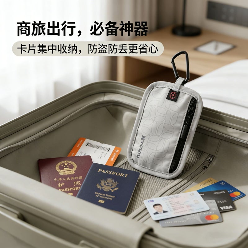 Travel RFID Anti-Theft Small Card Holder, Waterproof & Stain-Resistant, 7A Antibacterial Coin Wallet - Image 3