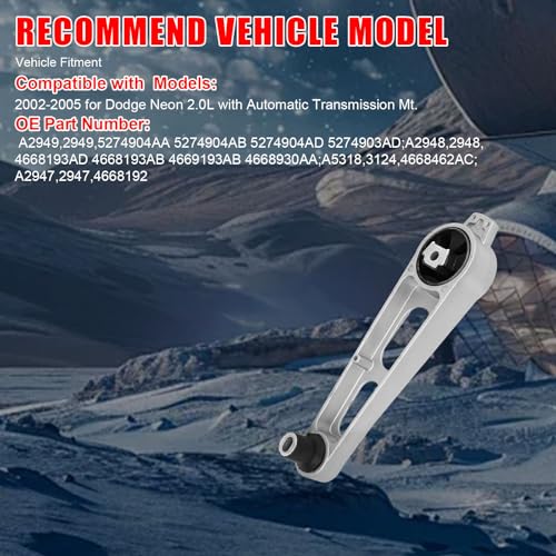 zaygyize 4 Pcs Engine Motor Mount and Transmission Mount Set Compatible with Dodge Neon 2003 2004 2005 20L Automatic Transmission A2949 A2948 A2947 A5318 - Image 5