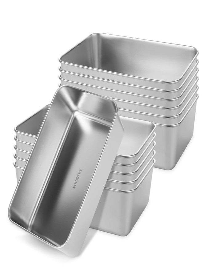 AKOLAFE 12 Pack Stainless Steel Loaf Pan 8.5 x 5.5 Inch Banana Bread Pan for Homemade Bread Loaf Pans for Baking Bread Tin Sourdough Bread Baking Pan Metal Sandwich Loaf Bread Pans for Meatloaf, Cake - Image 1