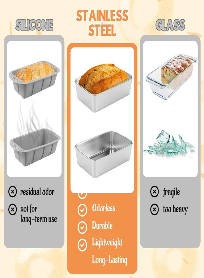 AKOLAFE 12 Pack Stainless Steel Loaf Pan 8.5 x 5.5 Inch Banana Bread Pan for Homemade Bread Loaf Pans for Baking Bread Tin Sourdough Bread Baking Pan Metal Sandwich Loaf Bread Pans for Meatloaf, Cake - Image 4
