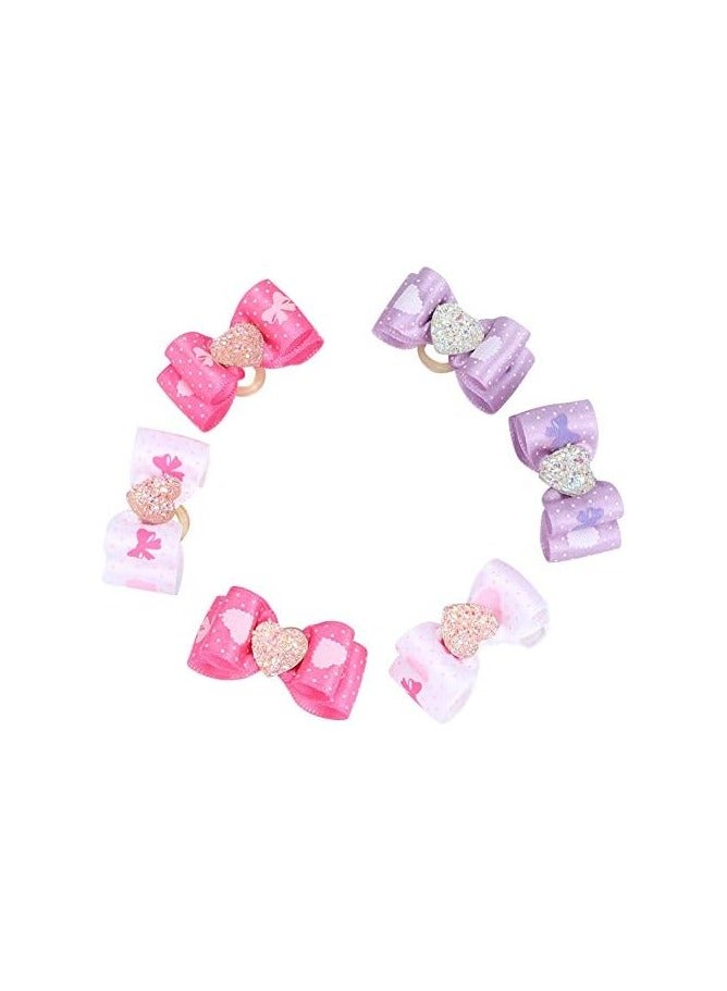 general 15 Pcs Pet Multicolour Hair Bow Bow Fashion Gradient Pet Grooming Products Poly with Rubber Ribs Fabric for Cats Medium Small Dogs - Image 1
