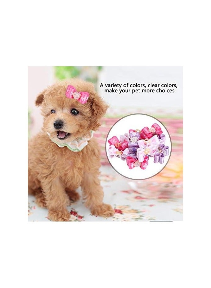 general 15 Pcs Pet Multicolour Hair Bow Bow Fashion Gradient Pet Grooming Products Poly with Rubber Ribs Fabric for Cats Medium Small Dogs - Image 3