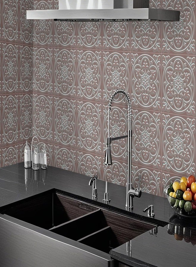 Alwayspon 20 ورقة من النحاس المعدني ثلاثي الأبعاد، ألواح خلفية قابلة للتقشير واللصق، بلاط سقف معلق، ملصقات حائط ذاتية اللصق، بلاط مترو الأنفاق للمطبخ والحمام - Image 5