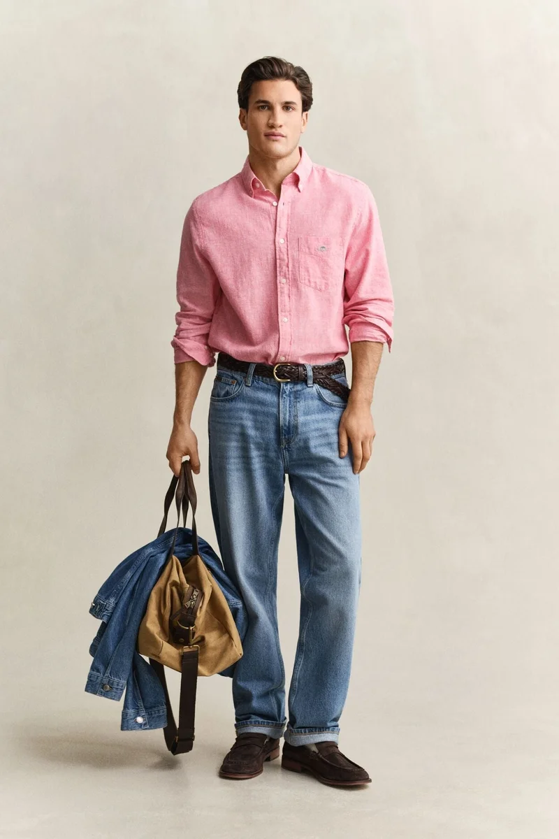 GANT  Regular Cotton Linen Shirt for Men | Best Price UAE