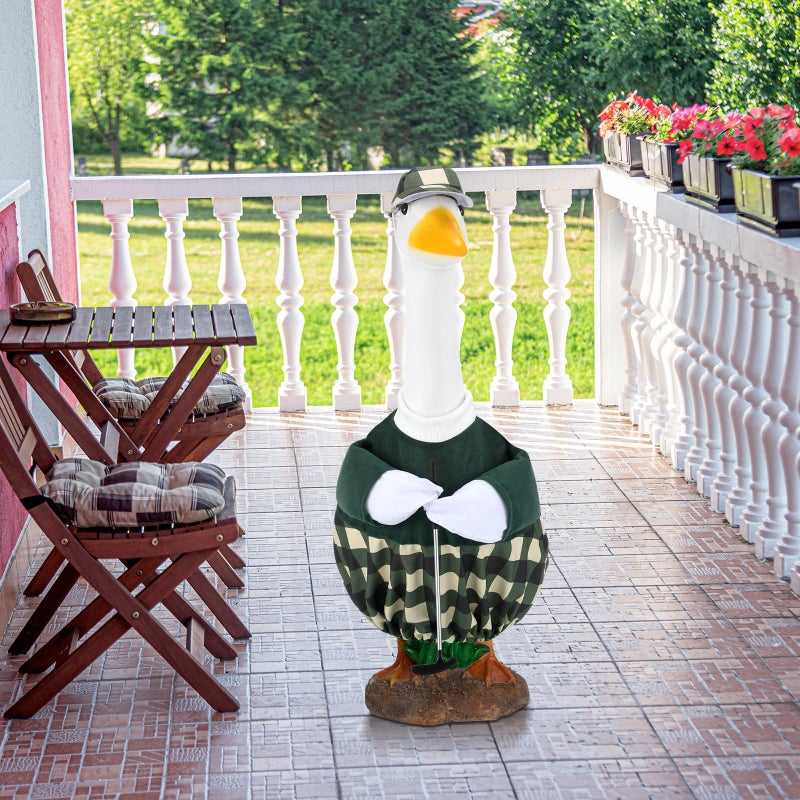 Arrowbash Golfer Goose Outfit Teeing Off Porch Yard Golfer Costume Clothes Fit for 23" Goose with Golf Clubs and Pins for Lawn Decor Outdoor Garden Patio Statue Art - Image 5