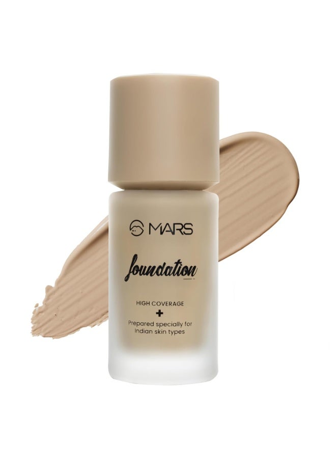 مارس كريم أساس سائل MARS SPF50 PA++++ عالي التغطية | كريم أساس خالٍ من العيوب وقابل للمزج للمكياج (40 مل) (SHADE-04) - Image 1