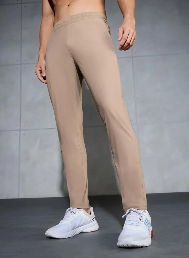 Technosport Technosport Men Khaki Solid Relaxed Fit Track Pants