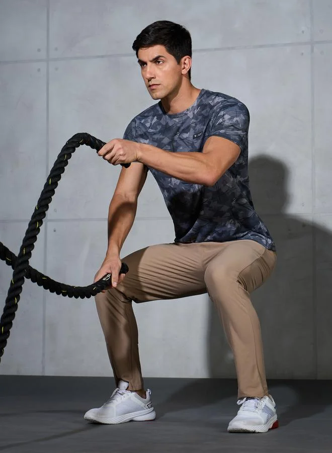 Technosport Technosport Men Khaki Solid Relaxed Fit Track Pants