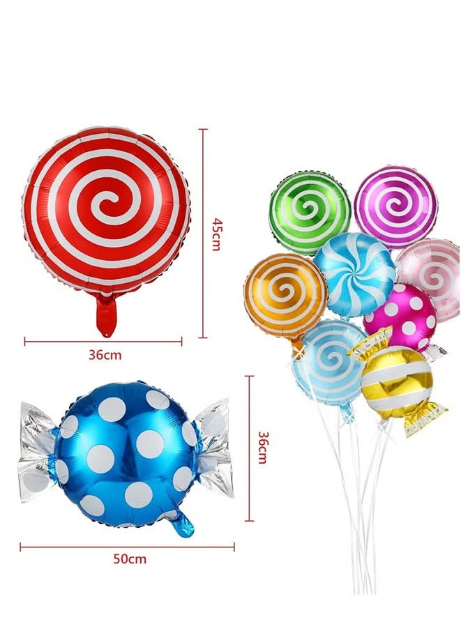 Muyixin 23Pcs Sweet Candy Balloons, Round Lollipop Balloon, Birthday Wedding Party Balloons Decoration for Boys and Girls - 18 inches - Image 3