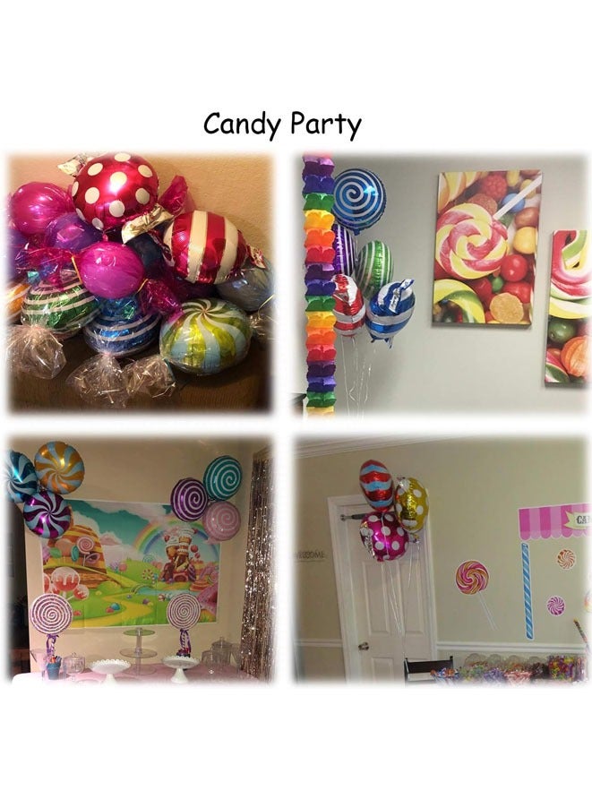Muyixin 23Pcs Sweet Candy Balloons, Round Lollipop Balloon, Birthday Wedding Party Balloons Decoration for Boys and Girls - 18 inches - Image 4