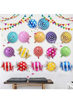Muyixin 23Pcs Sweet Candy Balloons, Round Lollipop Balloon, Birthday Wedding Party Balloons Decoration for Boys and Girls - 18 inches  - Image 5