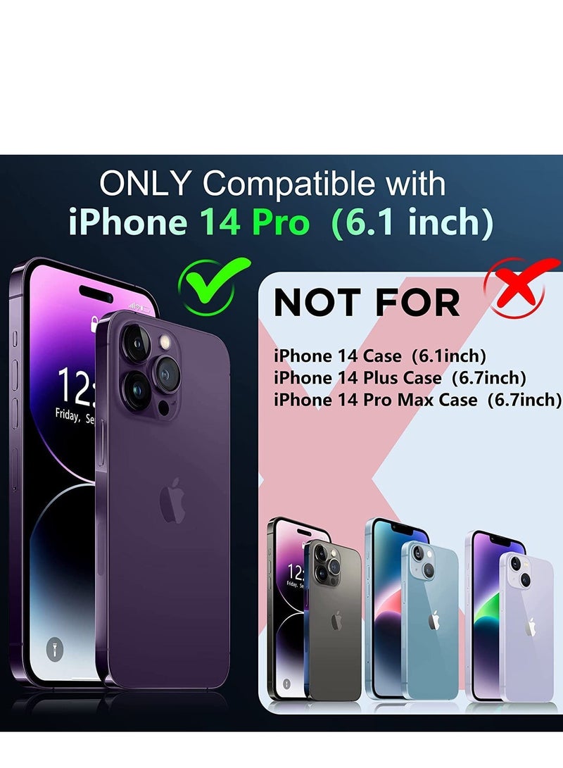 [5 in 1] Designed for iPhone 14 Pro Case, Never Yellow, Military Protection, with 2 Tempered Glass Screen Protector+2 Camera Lens Protector All-Round Protection Kit. - Image 3