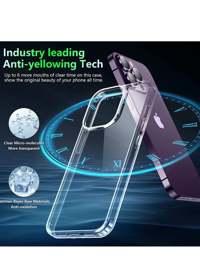 [5 in 1] Designed for iPhone 14 Pro Case, Never Yellow, Military Protection, with 2 Tempered Glass Screen Protector+2 Camera Lens Protector All-Round Protection Kit. - Image 2