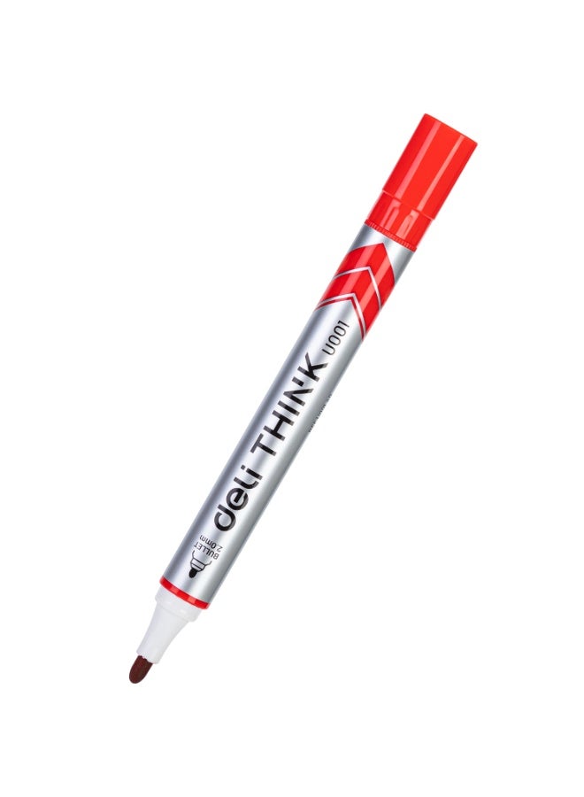 Deli EU00140 Whiteboard Marker Red 12pcs/box– ideal for classrooms, meetings, and whiteboard writing - Image 2