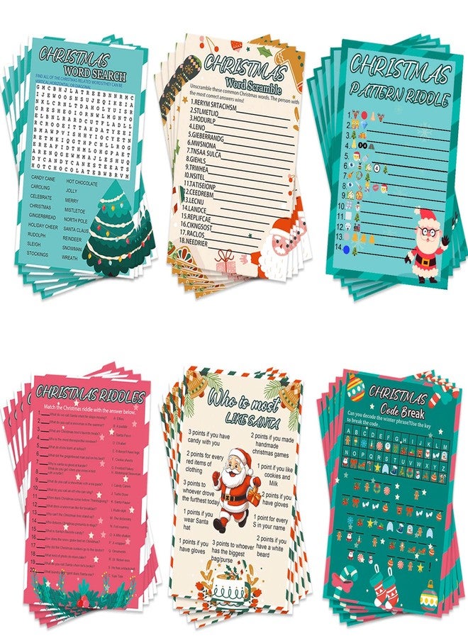 ام ال او ال ام مجموعة ألعاب عيد الميلاد من MLOLM، 154 قطعة، ألعاب بطاقات حفلات عيد الميلاد للعائلة، البحث عن الكلمات، ألغاز الكلمات المتقاطعة، فك الشفرات، لوازم حفلات عيد الميلاد الشتوية - Image 1