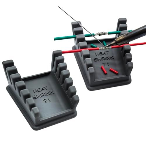 ZYRELYNX 2Pcs Upgraded Silicone Soldering Stand, Helping Hands Soldering Station, Soldering Wire Holder with 6 Slots - Third Hand Soldering Iron Stand for 32AWG to 12AWG Wires(Only Stand), Dark Grey - Image 1