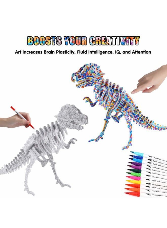 BEARUN 3D Coloring Puzzle Set, Arts and Crafts for Girls and Boys Age 6 7 8 9 10 11 12 Year Old, Fun Educational Painting Crafts Kit with Supplies for Kids, Birthday Toy Gift for Kids - Image 4