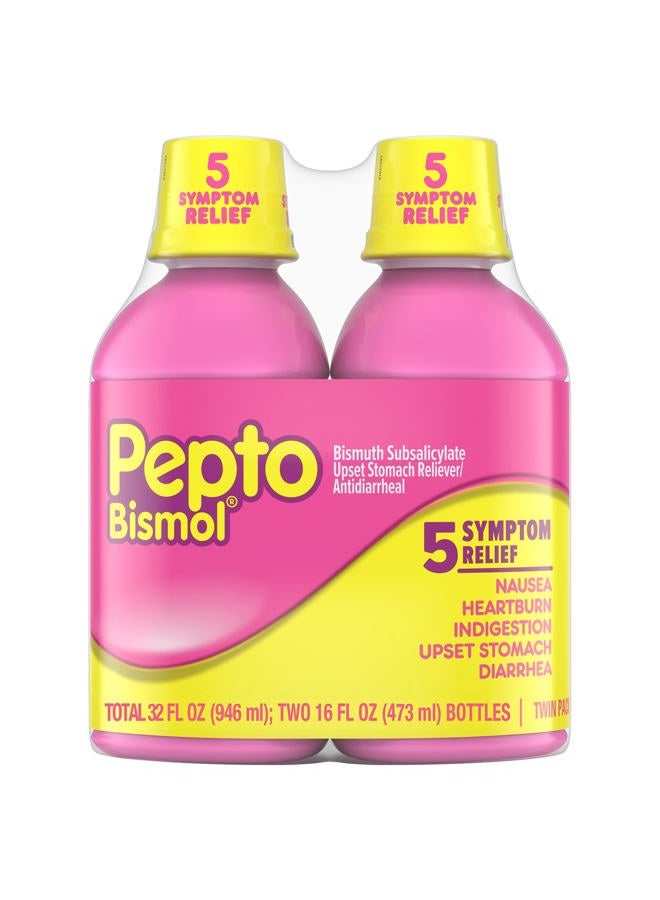 Pepto Bismol Pepto-Bismol Regular Strength Liquid - Total: 32 oz (16 oz X 2) - Image 1