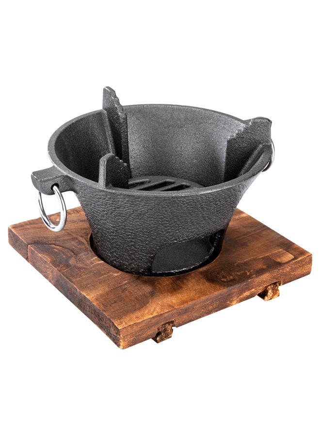 دي بي تي، موقد فحم حديد زهر، مولع ومشعل الفحم، اسود، مقاس19.5*13*9سم - Image 1