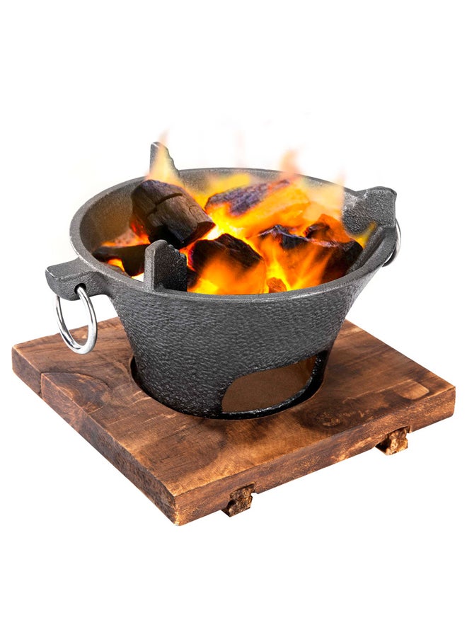دي بي تي، موقد فحم حديد زهر، مولع ومشعل الفحم، اسود، مقاس19.5*13*9سم - Image 5