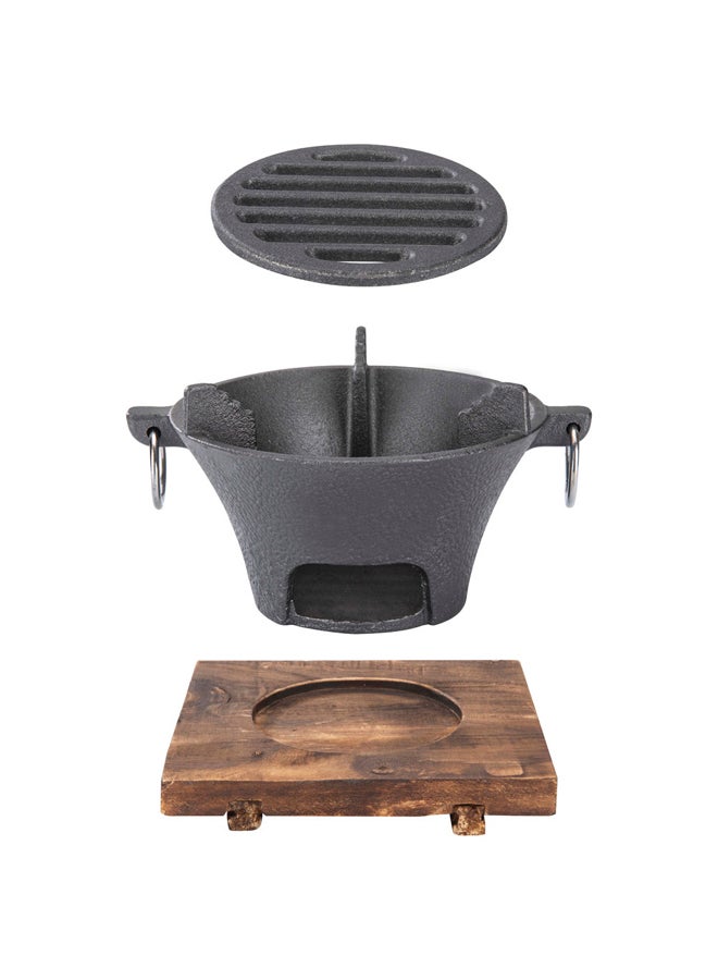 دي بي تي، موقد فحم حديد زهر، مولع ومشعل الفحم، اسود، مقاس19.5*13*9سم - Image 4