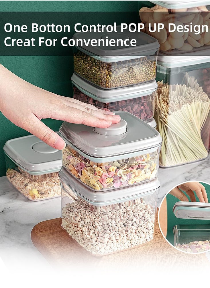 Perfii BPA Free Airtight Food Storage Container Set of 900ml, 2000ml and 4000ml Pop Up Containers for Rice, Coffee, Flour, Sugar and Cereals  - Image 4