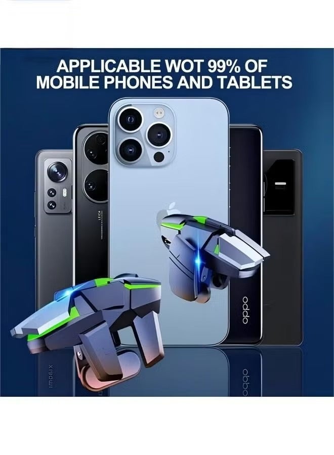 Mobile Game Controller Trigger, PUBG Accessories 6 Finger Trigger, High Sensitivity and 4 Metal on, Non-slip and Human Body Design with 2 Finger Sleeves - Image 5